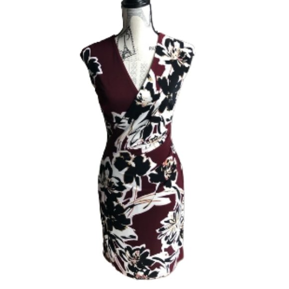 NWT Lauren Ralph Lauren Wrap bodice Floral dress - Picture 1 of 13